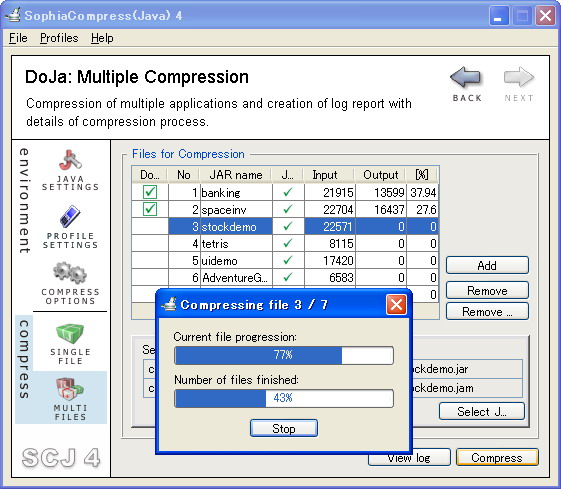 Window for compressing multiple applications
