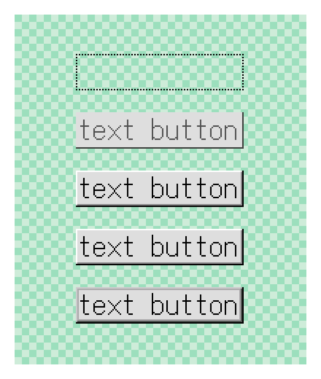 
Example of 5 states(Expanded figure): Text button control [SFZTextButtonControl]

